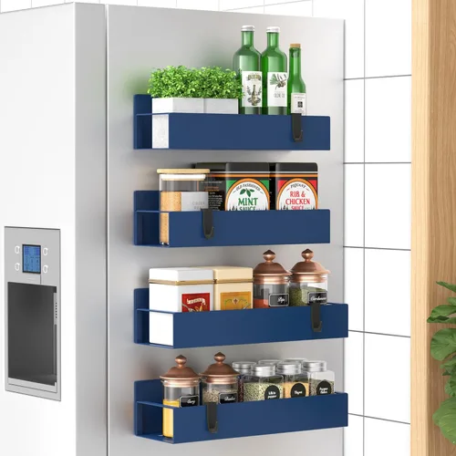 Miniatura 19 de HuggieGems Paquete de 4 Organizadores Magnéticos de Almacenamiento de Especias para Refrigerador y Horno, Organizadores y Almacenamiento Gris