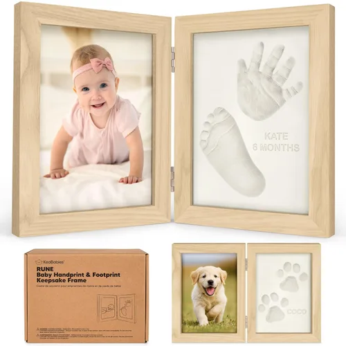Miniatura 12 de KeaBabies Kit personalizado de manos y huellas para bebé, arcilla de secado rápido, kit de pies de recuerdo y huellas de manos para recién nacidos