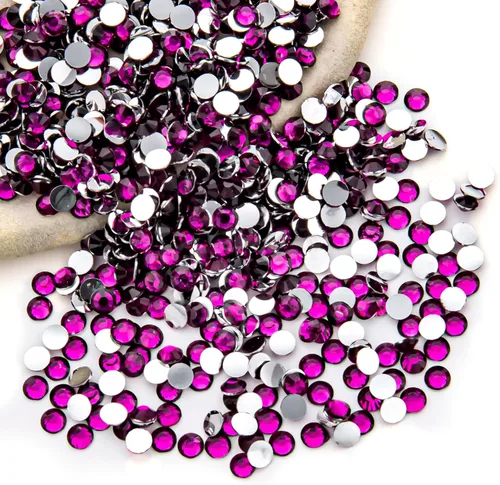 Miniatura 68 de Diamantes de imitación AB verdes a granel, 5000 piezas de diamantes de imitación de fondo plano redondos de gelatina AB sin fijación térmica, gemas