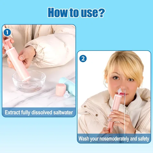 Miniatura 4 de Aspirador nasal para bebés y adultos, 2 unidades, limpiador de jeringas de nariz, limpiador nasal para todas las edades, aspirador nasal manual