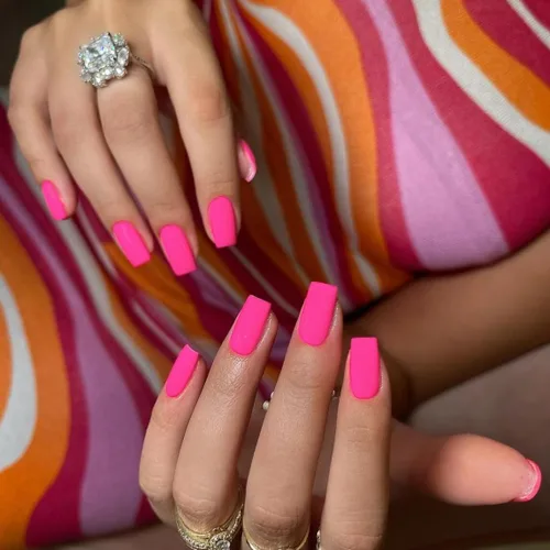 Miniatura 25 de KQueenest 30 PIEZAS Uñas Postizas Vino Rojo Oscuro, Uñas Cortas y Medianas Cuadradas, Uñas Acrílicas Burgundía, Uñas Postizas de Color Sólido, Uñas