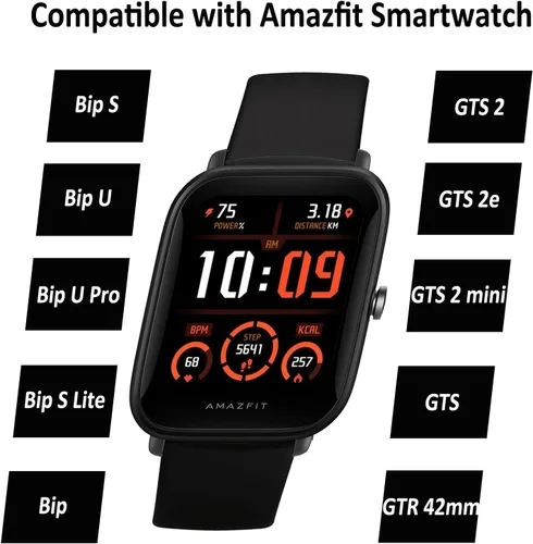 Miniatura 3 de Correa de repuesto de silicona compatible con Amazfit Bip U/Bip U Pro/Gtr Mini/Gts 4/Gts 4 Mini 0.787 in Sport Strap Watch Wristband
