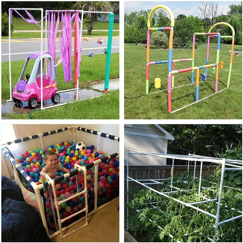 Miniatura 7 de Accesorios de PVC de 5 vías de 1 pulgada, codo cruzado de esquina de 90 grados para tubería de cobertizo de invernadero, camiseta de conexión