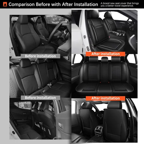 Miniatura 5 de DISUTOGO Fundas de asiento para Nissan Rogue 2009-2024 2025 2026: juego completo de 5 asientos de asiento de automóvil, funda de cuero de seda