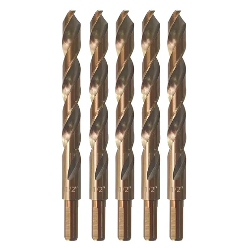 Broca de cobalto Broca helicoidal de 1/2 pulgada, broca de acero de alta velocidad M35, punta de 135 grados para metal duro, acero inoxidable,