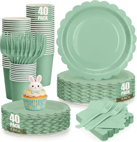 Miniatura 8 de Black Gold Paper Plates and Napkins-100 PCS-50 x 7''Dessert Plates & 50 x 6.5''Napkins,Gold Dots Paper Plate Party Supplies,for Azul Dorado