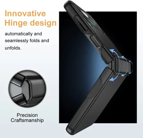 Miniatura 3 de Funda para Samsung Z Flip 4: [Protección completa de bisagra] Funda delgada para teléfono con protección de pantalla incorporada, protección