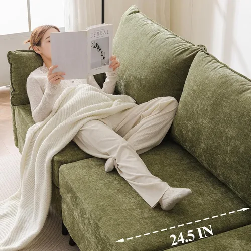 Miniatura 2 de Sofá modular de 104 pulgadas con almacenamiento para todos los asientos, cómodos sofás de nube de 3 plazas de gran tamaño con asiento profundo, sofá