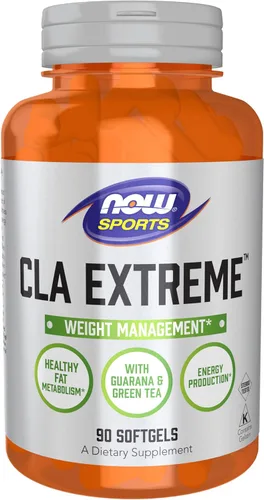 NOW Sports Nutrition, CLA Extreme™ (ácido linoleico conjugado) con guaraná y té verde, 90 cápsulas blandas