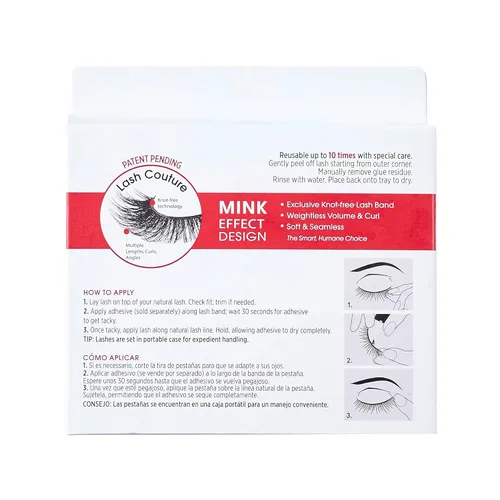 Miniatura 3 de KISS Mink sintético, pestañas postizas, musa, 0.55 pulgadas, incluye 2 pares de pestañas, fáciles de aplicar, racimos de pestañas reutilizables
