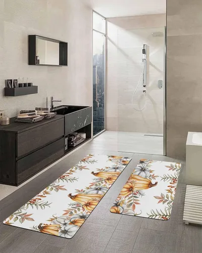 Miniatura 2 de Tapete de baño de Acción de Gracias para bañera, antideslizante, de secado rápido y absorbente, de tierra de diatomeas, tapete lavable de cocina
