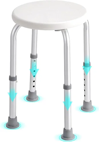 VEVOR Silla de Ducha para Ducha Interior, Taburete de Ducha de Altura Ajustable, Banco Antideslizante para Tina de Baño para Adultos Mayores,
