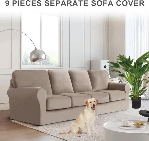 Miniatura 285 de Funda para Sofá de Terciopelo, Fundas Elásticas para Sofá para Funda Principal Separada/Respaldos y Cojines de Asiento, Funda para Sofá, para Fundas