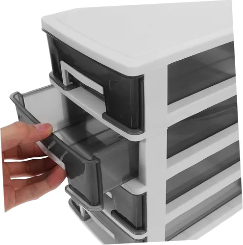 Miniatura 7 de DECHOUS Cajón de almacenamiento de plástico, cajón de plástico Gabinete de almacenamiento de cuatro capas Cajón de plástico, Estante