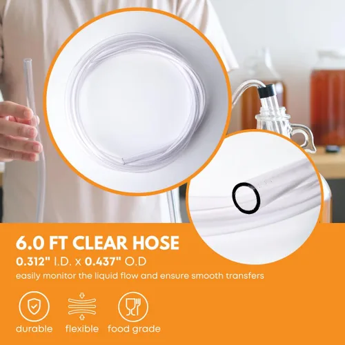 Miniatura 4 de FastRack Mini, abrazadera de sifón automático y manguera de 6 pies, 3/8 ", transparente