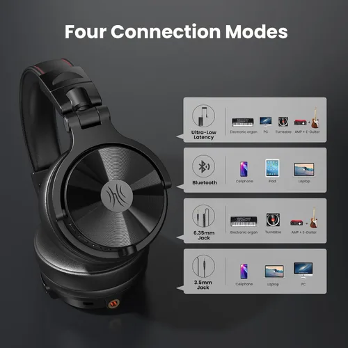 Miniatura 6 de OneOdio Studio Max 1-20MS Auriculares inalámbricos DJ de baja latencia, tiempo de reproducción de 120 horas, audio de alta resolución /LDAC