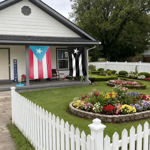 Miniatura 2 de Bandera negra de Puerto Rico, poliéster de 3 x 5 pies, perfecta para hogares, eventos, desfiles, protestas, etc. (negro)
