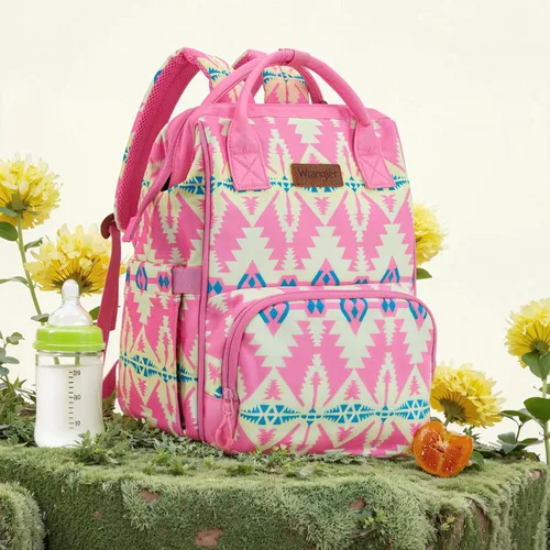 Miniatura 5 de Mochila de Pañales Montana West Wrangler Mochila de Pañales para Bebé Estilo Vaquero, Estándar Tt-rosa