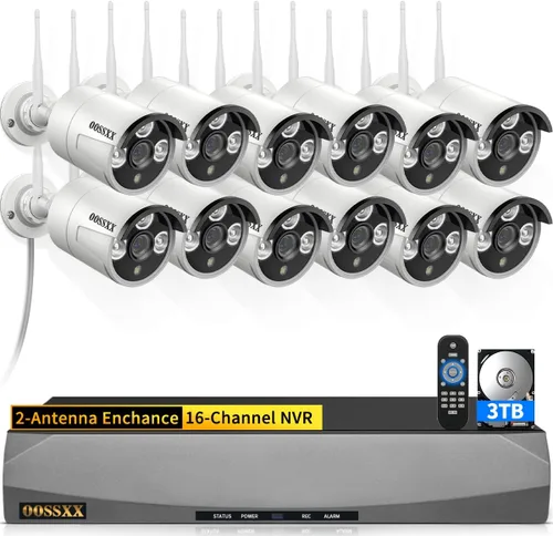 Miniatura 13 de Antenas Duales para Wi-Fi Mejorado con IA de Detección Humana 2K 3.0MP Sistema de Cámara de Seguridad Inalámbrica, Kits de DVR de Vigilancia