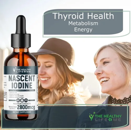 Miniatura 4 de Suplemento de yodo naciente 2800mcg Yoduro de potasio Gotas de yodo 100% vegano Color transparente Grande 2 oz