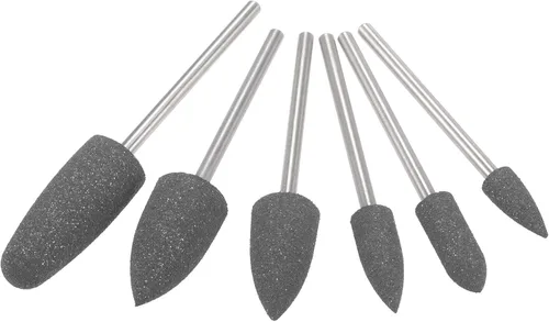 uxcell Brocas de molienda montadas cabezas de amoladora diferentes formas de cabeza ruedas de pulido de silicona para herramientas rotativas gris