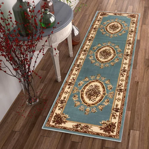 Miniatura 18 de Alfombra de pastoral con medallón de tejido suave y grueso, estilo europeo, con diseño floral y tradicional, fácil de limpiar, moderna, clásica