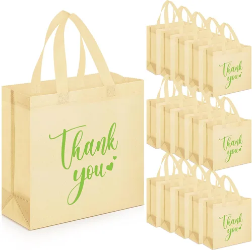 Miniatura 34 de Sweetude 30 Bolsas de Regalo de Agradecimiento con Asas a Granel Bolsa de Dulces Reutilizable No Tejida Plegable Bolso de Mano para Regalos
