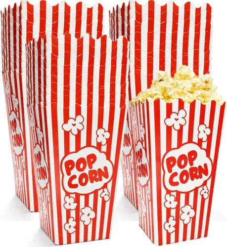 Homrelaxy 120 mini cajas de palomitas de maíz, 4.6 pulgadas de alto y 2.6 pulgadas cuadradas de papel para máquina de maíz pop, noche de cine, cine,