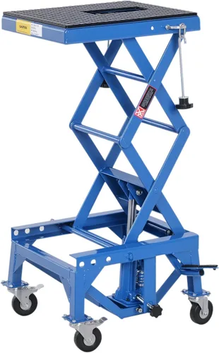 DURHAND Motocicleta hidráulica de 300 libras Scissor Jack Lift Foot Step Wheels para pequeñas motos de suciedad