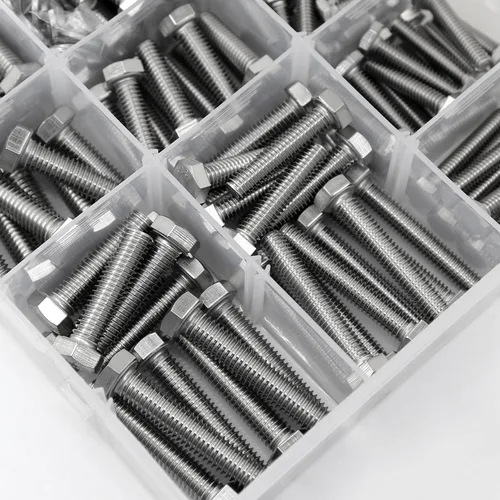 Miniatura 4 de Kit de 579 tornillos y tuercas 1/4-20 5/16-18 3/8-16 de acero inoxidable 18-8 resistentes tornillos hexagonales tuercas arandelas kit surtido