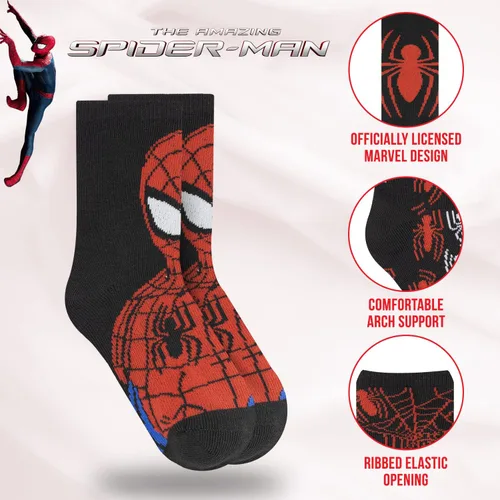 Miniatura 3 de Marvel Calcetines Spiderman para niños, paquete de 10 calcetines decorativos de Spiderman para niños, calcetines increíbles de leyendas para niños
