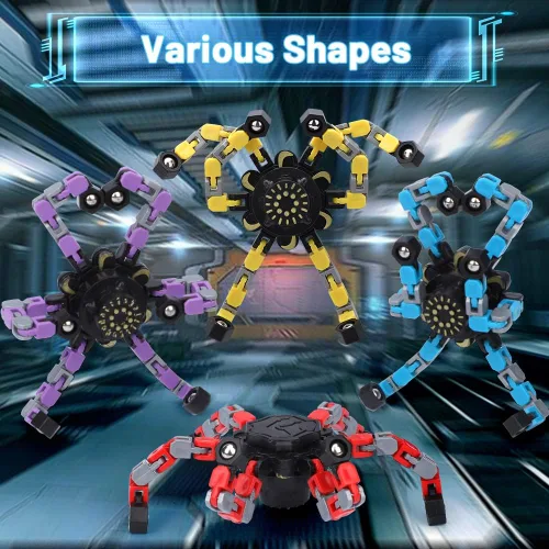 Miniatura 7 de 8 piezas de juguetes Fidget Spinner transformables para niños y adultos, robot transformable de cadena, spinner, juguetes giratorios de punta