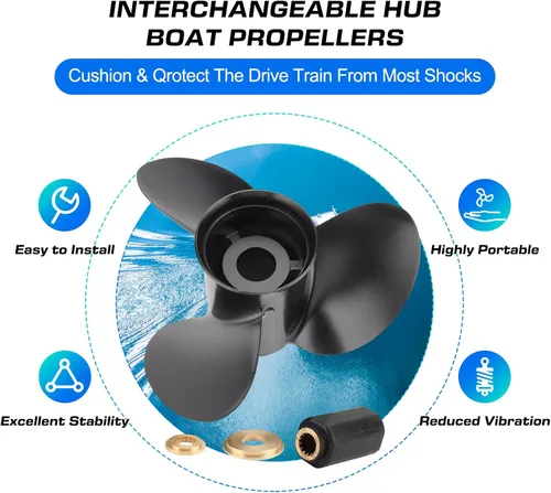 Miniatura 5 de Hélice del barco del OEM 13.2x19 de aluminio Prop Fit BRP Johnson Evinrude OMC Stern Drive 40-140 HP Motor fuera de borda 13 piezas del diente