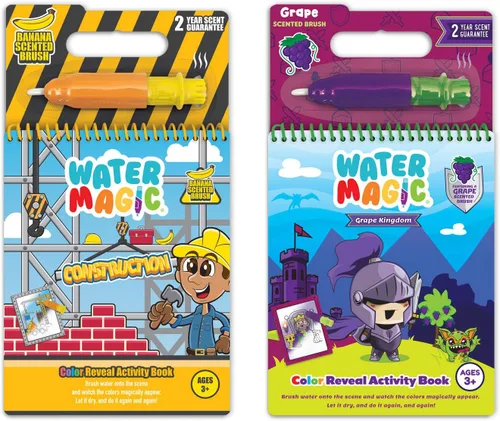 Scentco Water Magic - Libros de actividad reutilizables con aroma gourmet patentados Scentco Water Reveal - Sin desorden, todo diversión (Reino de