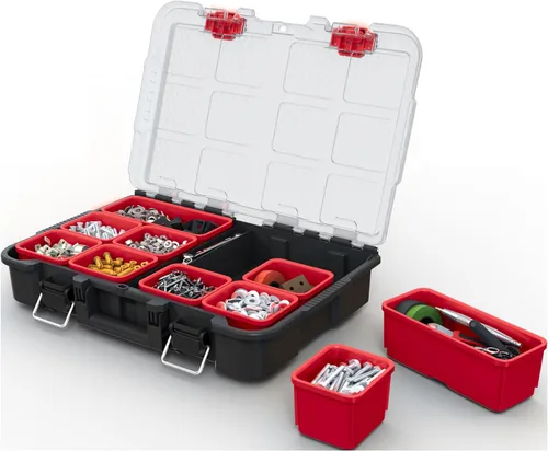 Miniatura 13 de Keter Stack-n-Roll Organizador Modular de Herramientas para Almacenamiento en Garaje y Bricolaje, Sistema de Caja de Herramientas Rodante de Resina