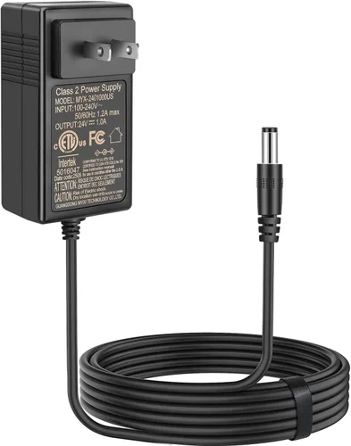 EGK Cargador de 24 V para auto de juguetes con cable de 6.6 pies, adaptador de alimentación para Wrangler SUV Kid Trax Dynacraft Toy Car JeepATV
