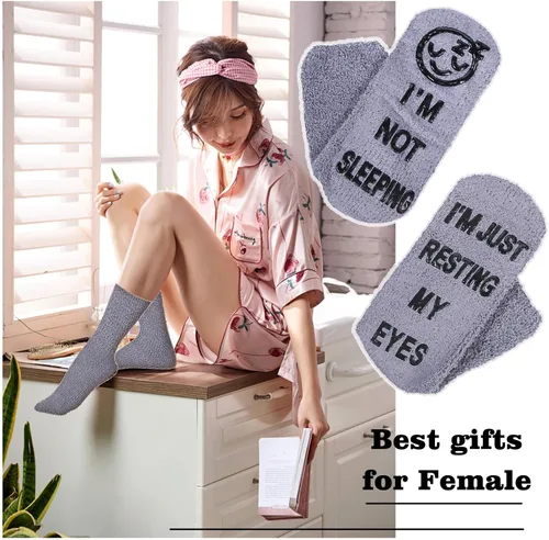 Miniatura 3 de ZXGXLAW Regalos de cumpleaños para papá, hombres, marido, abuelo, mujer, idea del día del padre, Navidad, Im Not Sleeping calcetines divertidos