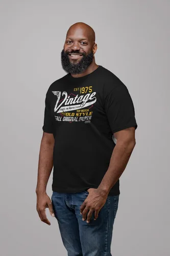 Miniatura 3 de ShirtInvaders Regalo de cumpleaños número 50 para hombre, diseño vintage de 1975, envejecido a la perfección, camiseta de carreras de 50 cumpleaños