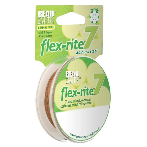 Miniatura 14 de The Beadsmith Flex-Rite - Alambre de acero inoxidable recubierto de nailon de 7 hebras, 0.007 pulgadas de diámetro, transparente, carrete de 30