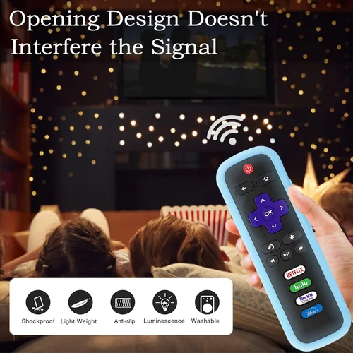 Miniatura 5 de Funda protectora de silicona para control remoto de Roku Funda universal para control remoto Roku de TCL Hisense con rastreador, luz