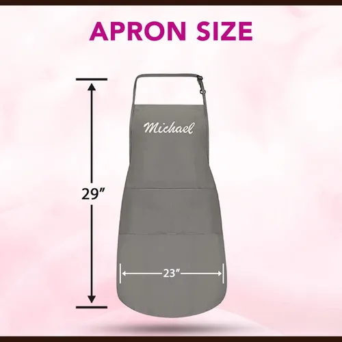 Miniatura 7 de Delantales personalizados para hombres y mujeres Delantal personalizado con nombre bordado y bolsillos para cocina, pintura, manualidades, salón