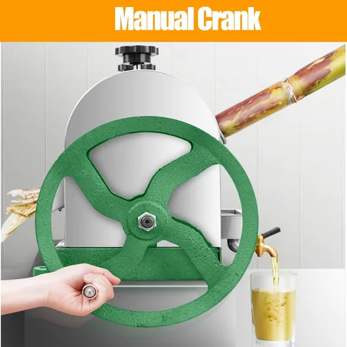 Miniatura 4 de Exprimidor manual de caña de azúcar, extractor de jugo de prensa de caña de azúcar de acero inoxidable, 3 rodillos exprimidor de caña de azúcar, 330