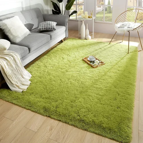 Miniatura 84 de Merelax Alfombra Moderna Suave y Esponjosa Shaggy para Dormitorio Sala de Estar Decoración de Sillas Pequeñas Alfombras Tapetes para Pies Piso, Verde