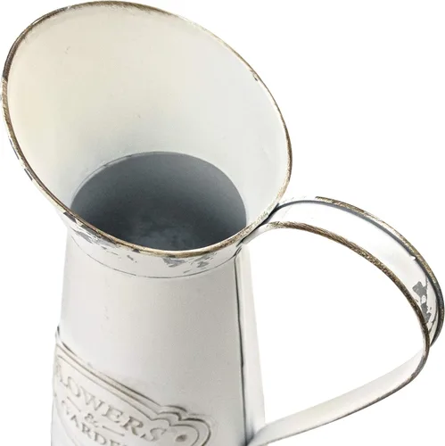 Miniatura 2 de Jarras de metal blanco de granja para decoración de cocina Shabby Chic, jarras altas para flores, jarrones rústicos de baño, grandes, 11 H