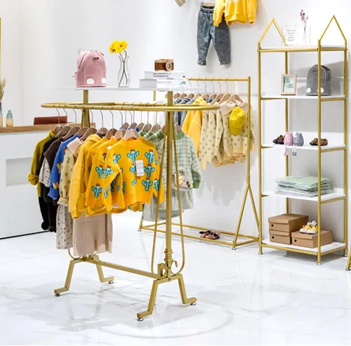 Miniatura 5 de Perchero redondo para ropa de pie comercial, estante para colgar ropa de hierro ovalado, para colgar ropa de dormitorio, exhibición de boutiques