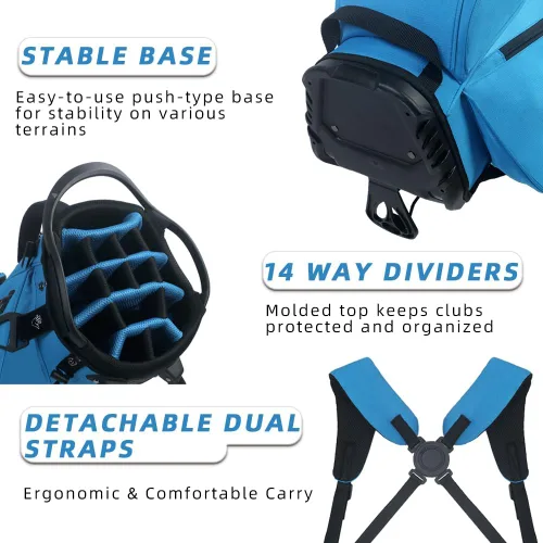 Miniatura 2 de Bolsa de golf de 14 vías, bolsas de golf ligeras con soporte para hombres y mujeres