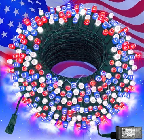 Miniatura 17 de Pooqla Guirnalda de 200 luces LED para interiores y exteriores, luces verdes de Halloween de 66 pies, enchufables con temporizador, 8 modos Alambre