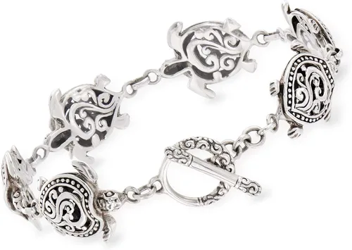 Miniatura 3 de Ross-Simons Sterling Silver Bali-Style Turtle Bracelet
