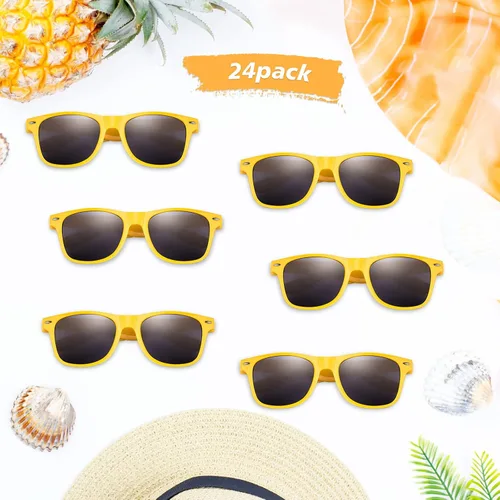 Miniatura 16 de FEPITO Paquete de 24 lentes de sol de fiesta a granel para regalos de fiesta de cumpleaños, rellenos de bolsas de golosinas para playa, piscina