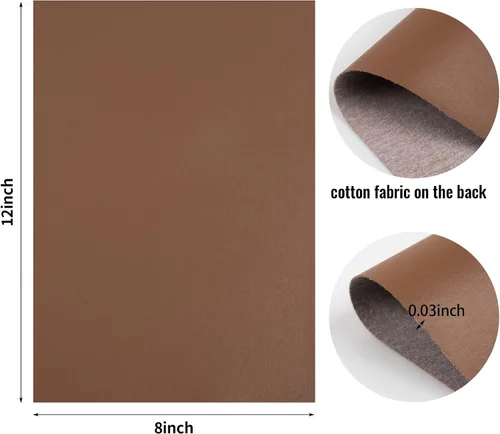 Miniatura 2 de 12 hojas de cuero sintético, hojas de piel sintética de 8 x 12 pulgadas, material de piel sintética para bricolaje, fabricación de bolsas, Tono
